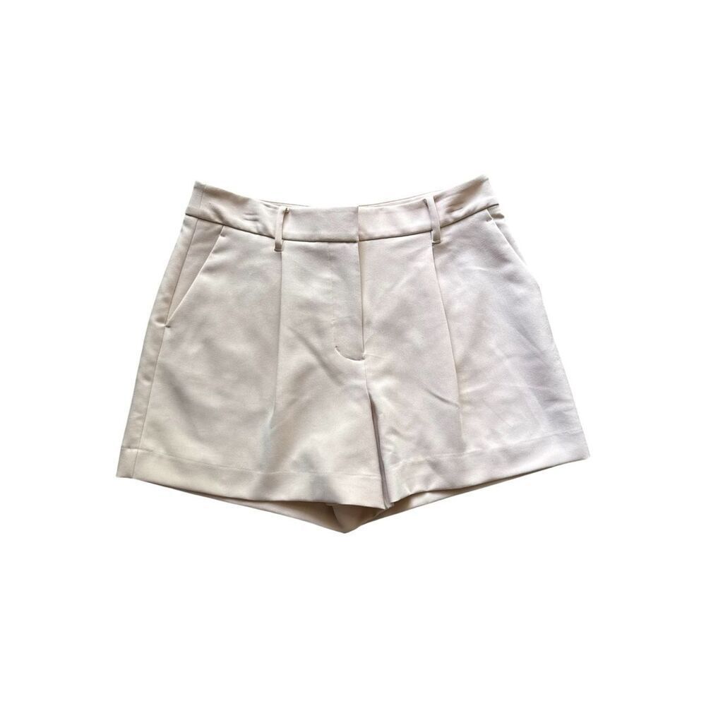 Nine West Cream High-Rise Tailored Shorts